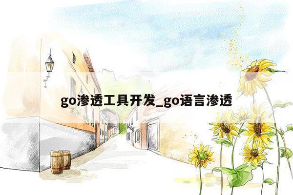 go渗透工具开发_go语言渗透