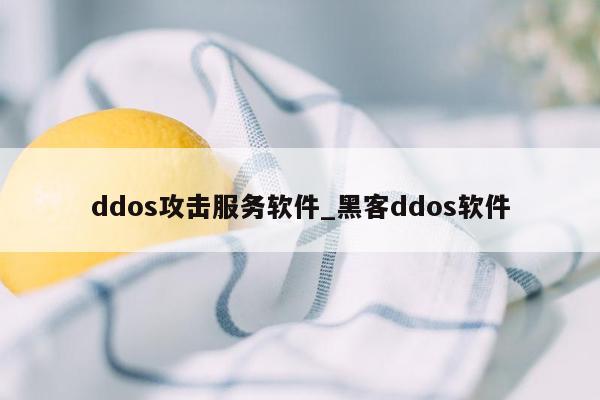 ddos攻击服务软件_黑客ddos软件