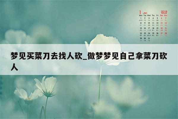 梦见买菜刀去找人砍_做梦梦见自己拿菜刀砍人