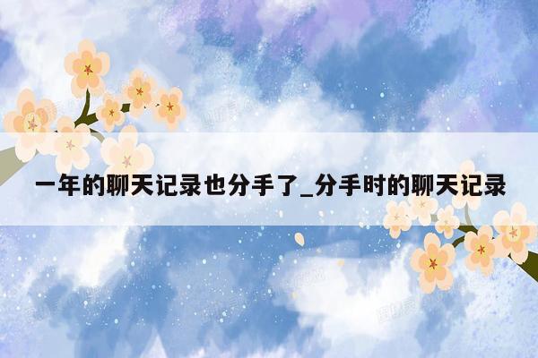 一年的聊天记录也分手了_分手时的聊天记录