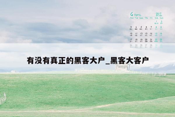 有没有真正的黑客大户_黑客大客户