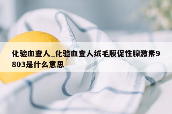 化验血查人_化验血查人绒毛膜促性腺激素9803是什么意思