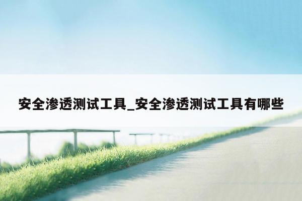 安全渗透测试工具_安全渗透测试工具有哪些
