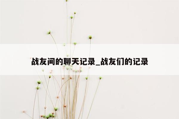 战友间的聊天记录_战友们的记录