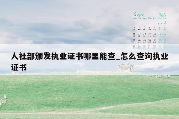人社部颁发执业证书哪里能查_怎么查询执业证书