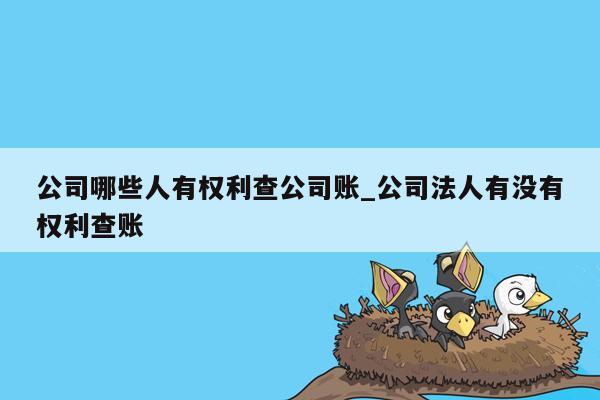 公司哪些人有权利查公司账_公司法人有没有权利查账