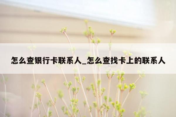 怎么查银行卡联系人_怎么查找卡上的联系人