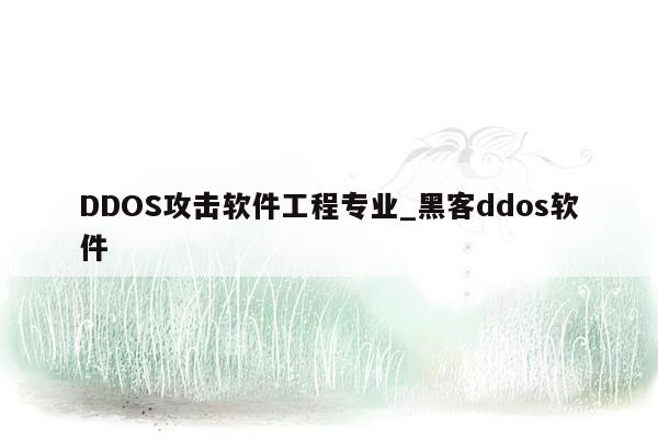 DDOS攻击软件工程专业_黑客ddos软件