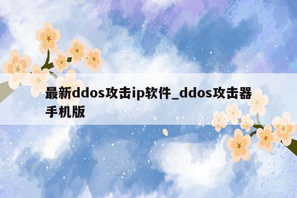 最新ddos攻击ip软件_ddos攻击器手机版