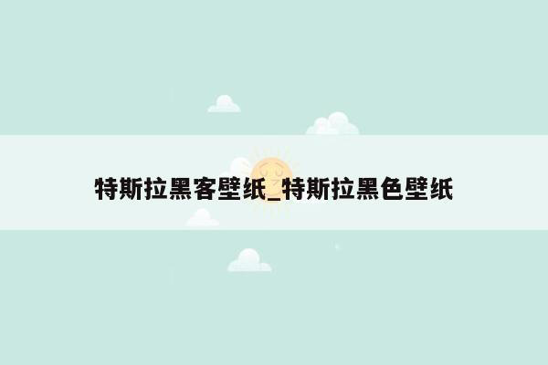 特斯拉黑客壁纸_特斯拉黑色壁纸