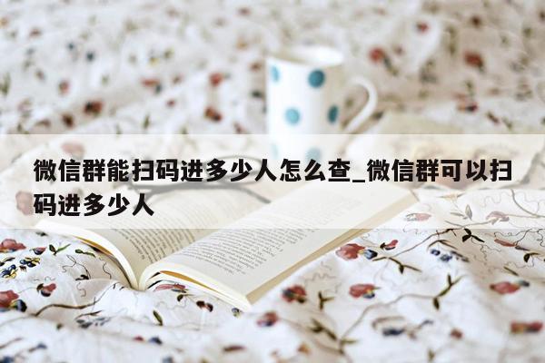 微信群能扫码进多少人怎么查_微信群可以扫码进多少人