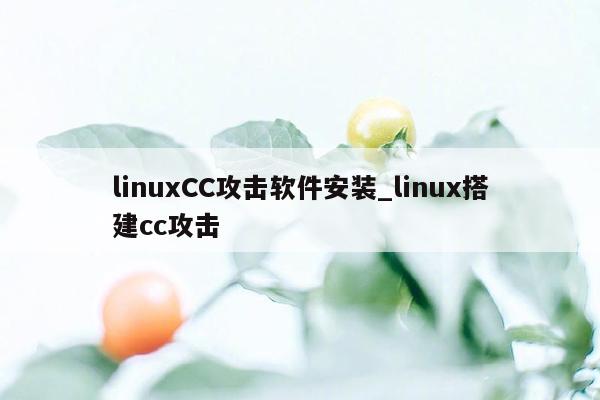 linuxCC攻击软件安装_linux搭建cc攻击