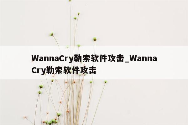 WannaCry勒索软件攻击_WannaCry勒索软件攻击