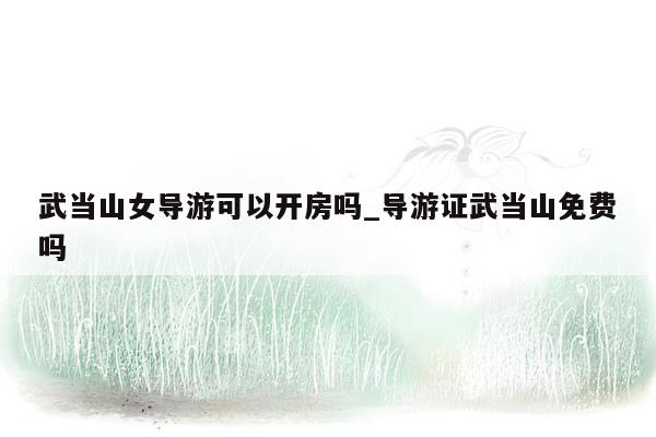 武当山女导游可以开房吗_导游证武当山免费吗