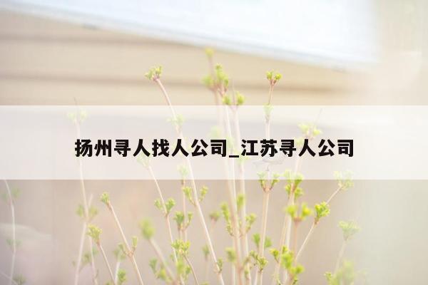 扬州寻人找人公司_江苏寻人公司