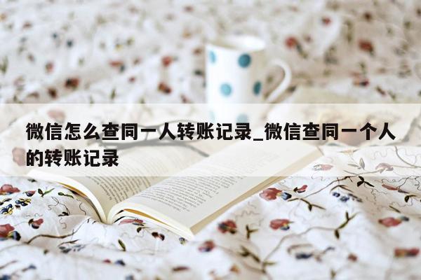 微信怎么查同一人转账记录_微信查同一个人的转账记录