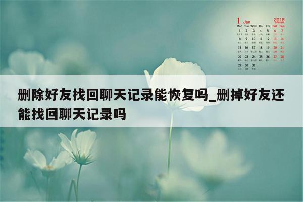 删除好友找回聊天记录能恢复吗_删掉好友还能找回聊天记录吗