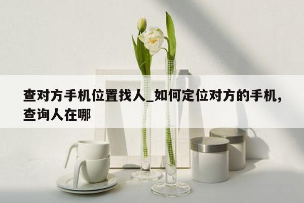 查对方手机位置找人_如何定位对方的手机,查询人在哪