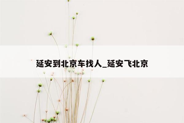 延安到北京车找人_延安飞北京