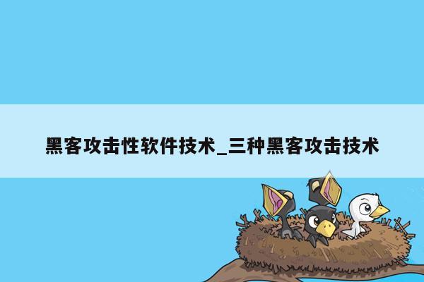 黑客攻击性软件技术_三种黑客攻击技术