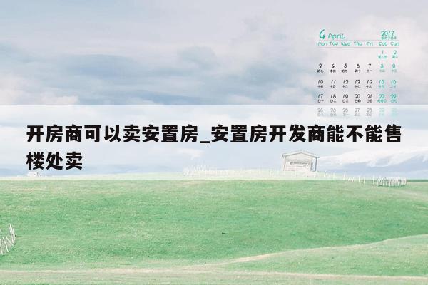 开房商可以卖安置房_安置房开发商能不能售楼处卖