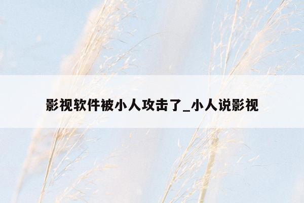 影视软件被小人攻击了_小人说影视