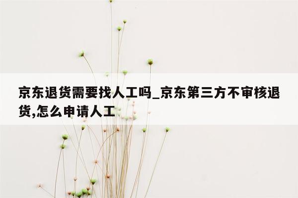 京东退货需要找人工吗_京东第三方不审核退货,怎么申请人工