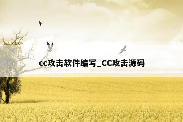 cc攻击软件编写_CC攻击源码