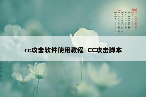 cc攻击软件使用教程_CC攻击脚本