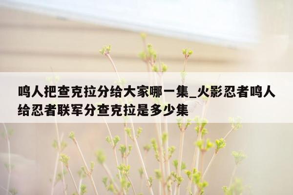 鸣人把查克拉分给大家哪一集_火影忍者鸣人给忍者联军分查克拉是多少集