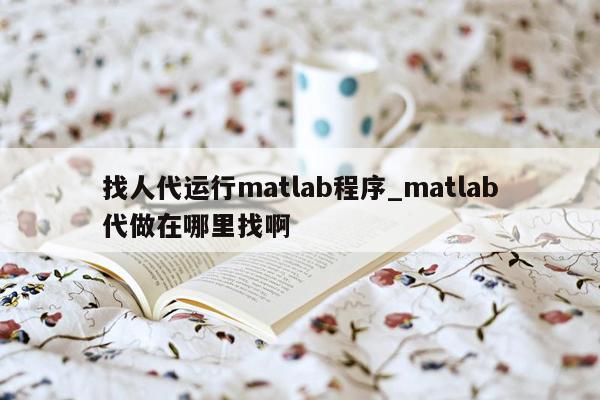 找人代运行matlab程序_matlab代做在哪里找啊