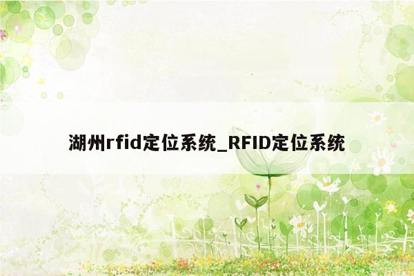 湖州rfid定位系统_RFID定位系统