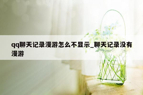 qq聊天记录漫游怎么不显示_聊天记录没有漫游