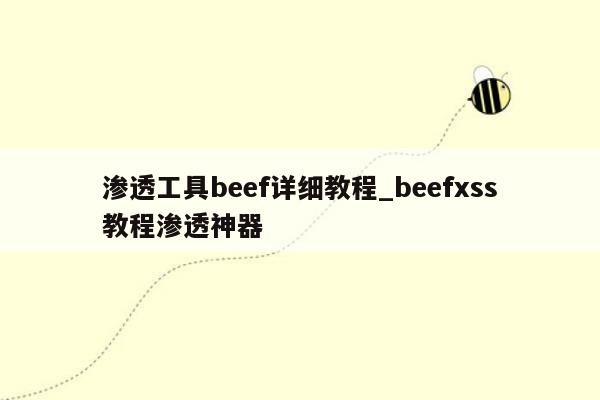 渗透工具beef详细教程_beefxss教程渗透神器