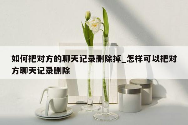 如何把对方的聊天记录删除掉_怎样可以把对方聊天记录删除