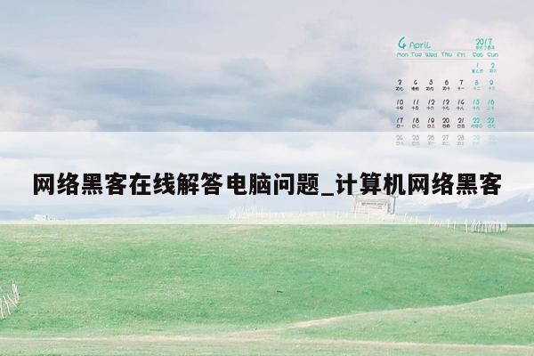 网络黑客在线解答电脑问题_计算机网络黑客