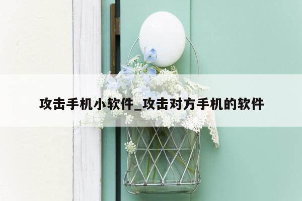 攻击手机小软件_攻击对方手机的软件