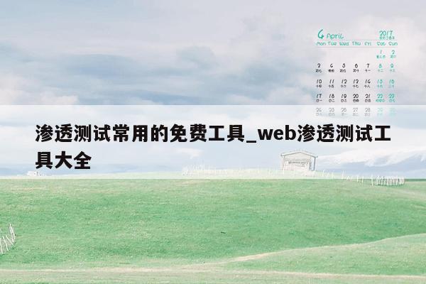 渗透测试常用的免费工具_web渗透测试工具大全