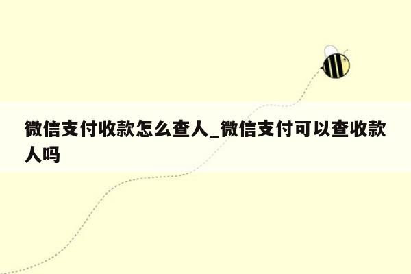 微信支付收款怎么查人_微信支付可以查收款人吗