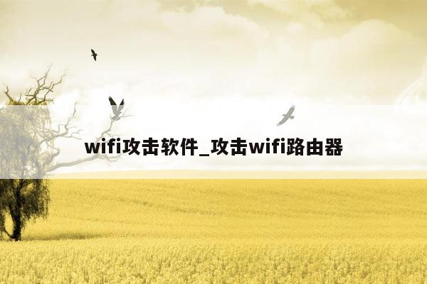 wifi攻击软件_攻击wifi路由器