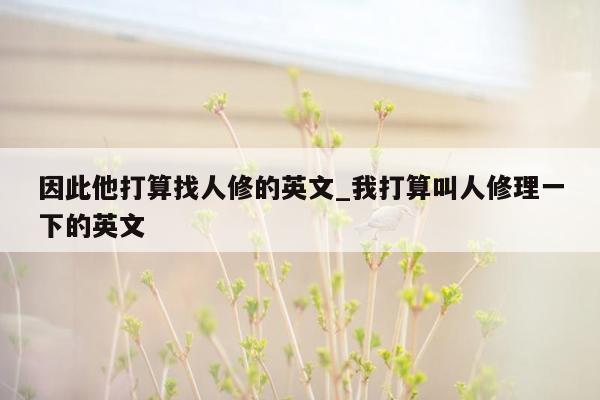 因此他打算找人修的英文_我打算叫人修理一下的英文