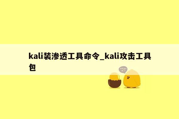 kali装渗透工具命令_kali攻击工具包