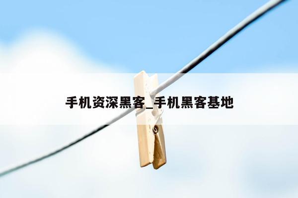 手机资深黑客_手机黑客基地