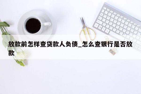 放款前怎样查贷款人负债_怎么查银行是否放款