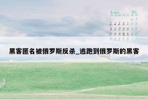 黑客匿名被俄罗斯反杀_逃跑到俄罗斯的黑客