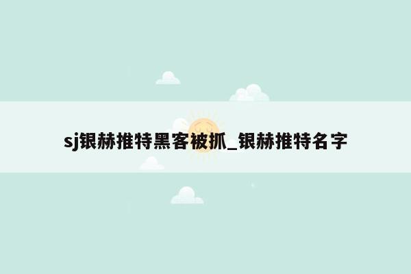 sj银赫推特黑客被抓_银赫推特名字