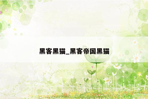 黑客黑猫_黑客帝国黑猫