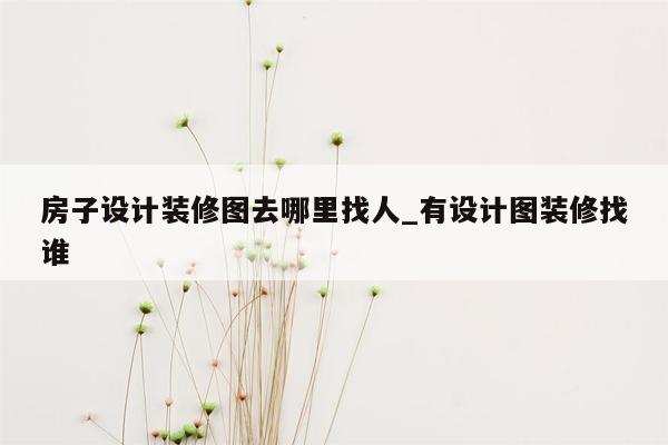 房子设计装修图去哪里找人_有设计图装修找谁