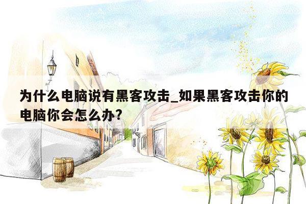 为什么电脑说有黑客攻击_如果黑客攻击你的电脑你会怎么办?