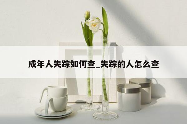 成年人失踪如何查_失踪的人怎么查